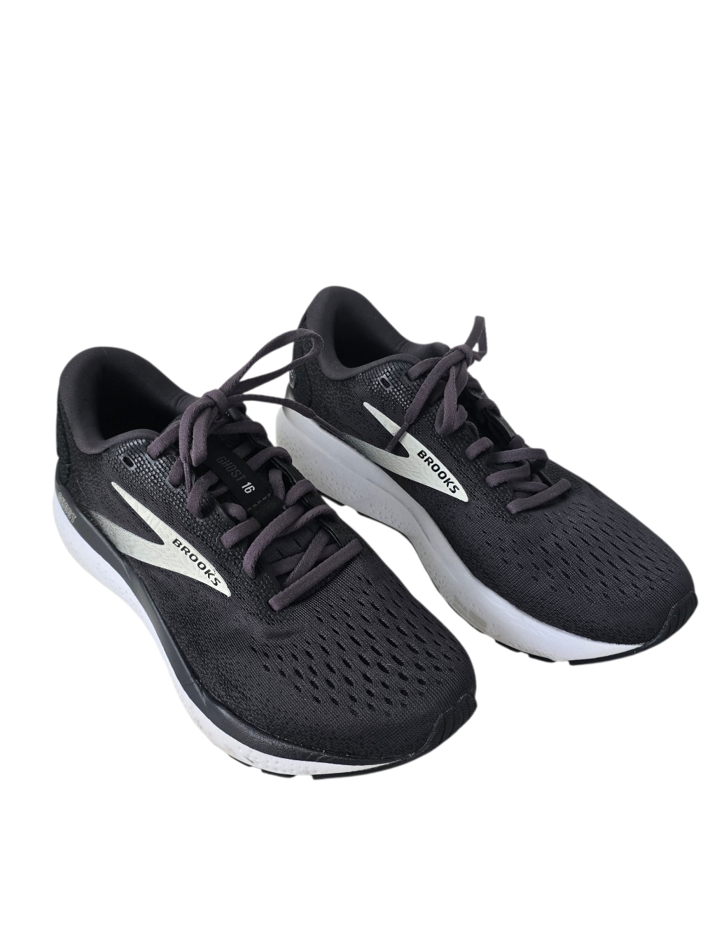 Brooks Ghost 16 Running Shoes 8.5d Black/Gray/White Colorway Athletic Sneakers